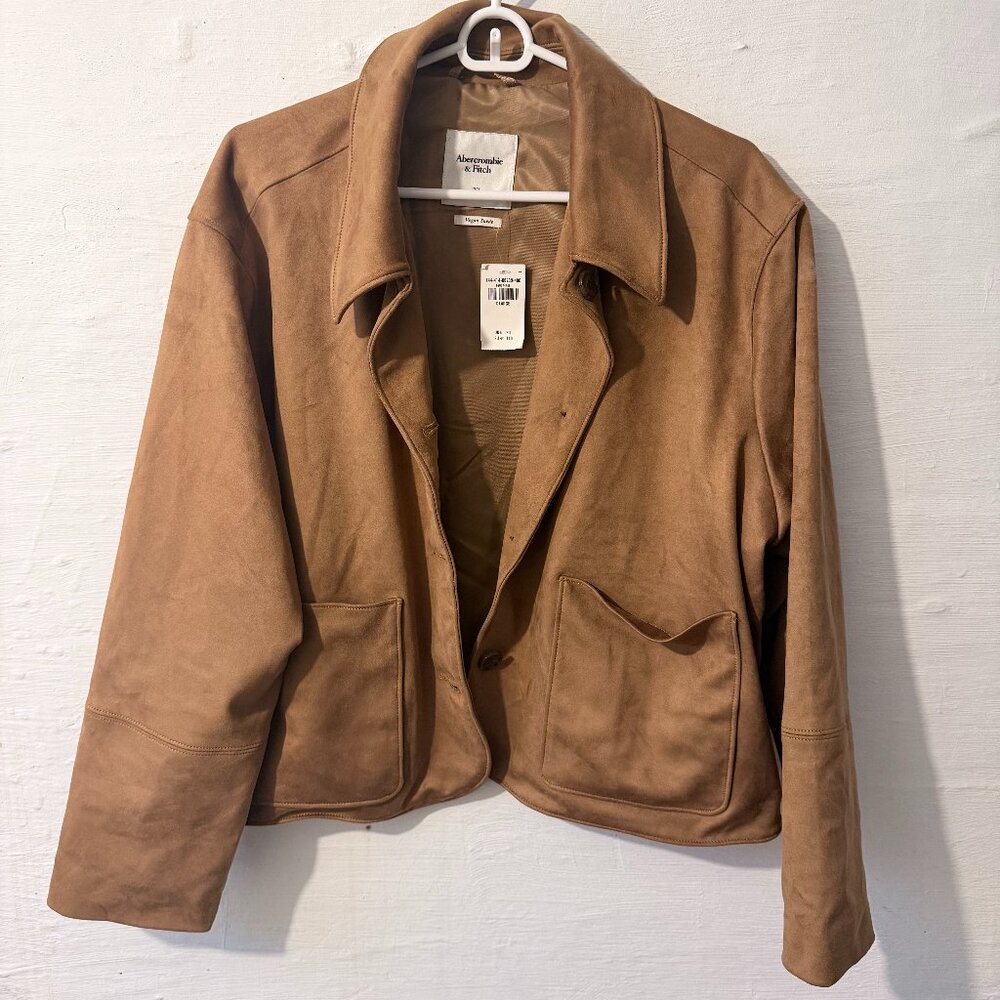 Abercrombie Vegan Suede Cropped Jacket NWT XL